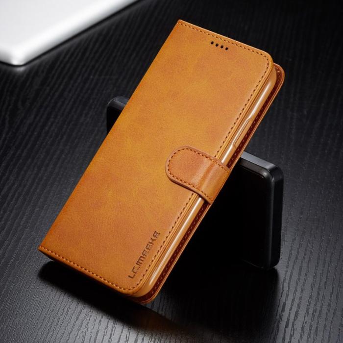 LC.imeeke - LC.imeeke iPhone 11 Pro Max Plånboksfodral Konstläder - Brun