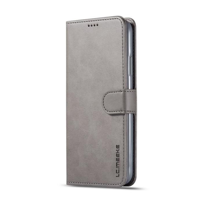 LC.imeeke - LC.imeeke iPhone 11 Pro Max Plånboksfodral Konstläder - Grå