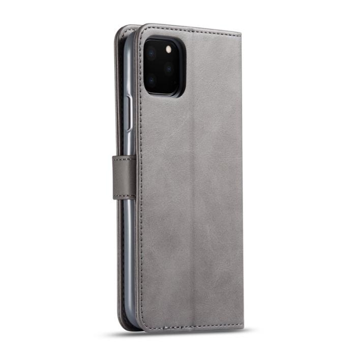 LC.imeeke - LC.imeeke iPhone 11 Pro Max Plånboksfodral Konstläder - Grå