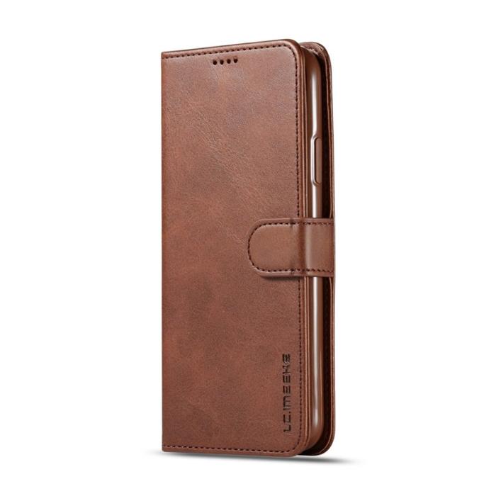 LC.imeeke - LC.imeeke iPhone 11 Pro Max Plånboksfodral Konstläder - Brun