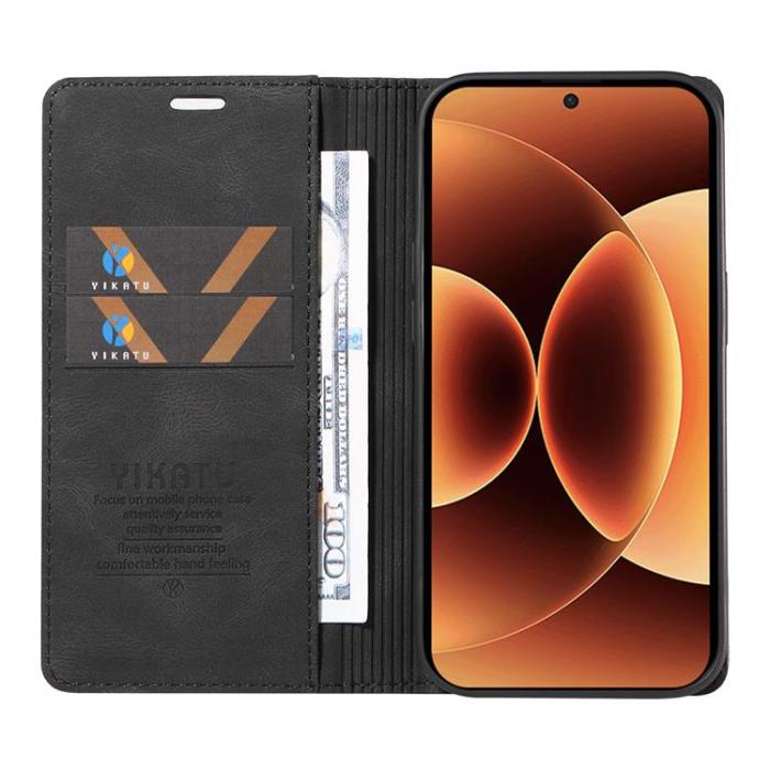 YIKATU - YIKATU Xiaomi 17 Pro Max Plånboksfodral Skin Touch - Svart