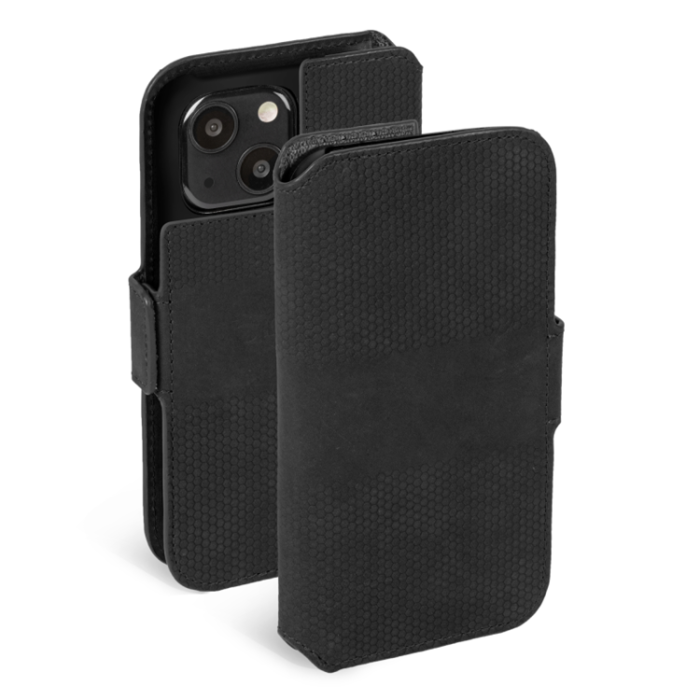 UTGATT1 - Krusell iPhone 13 Plånboksfodral Äkta Läder - Svart