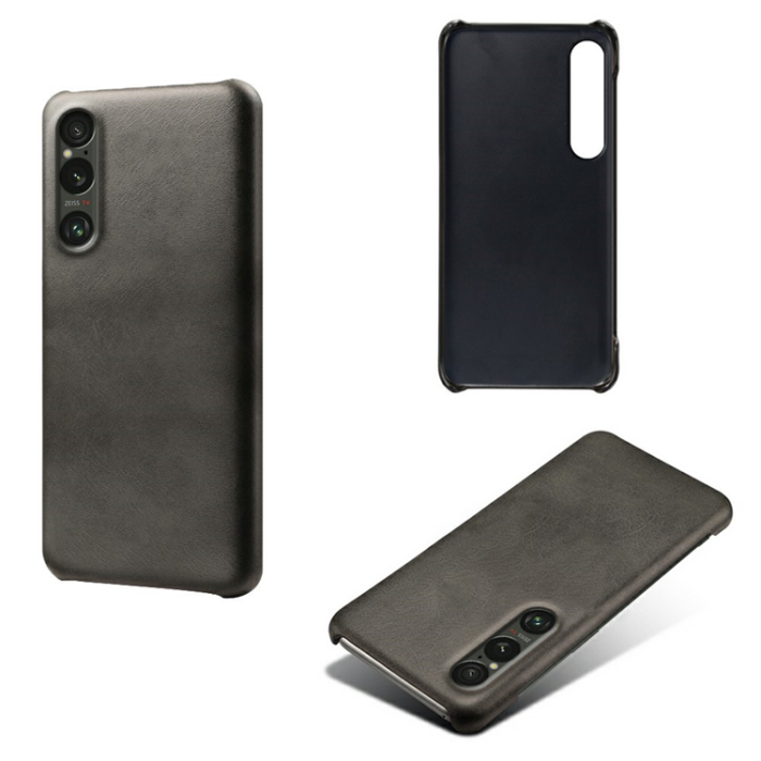 A-One Brand - Sony Xperia 1 VII Mobilskal Calfskin Texture PU-Läder - Svart