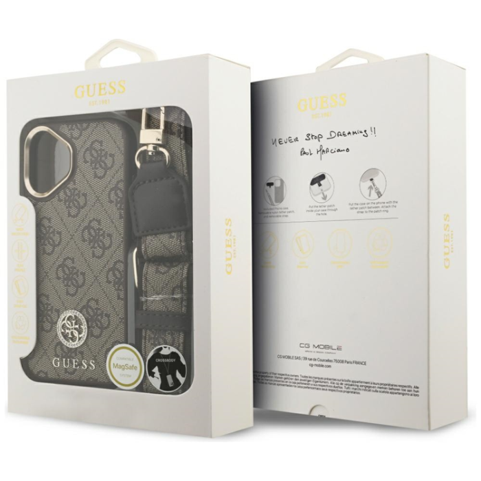 Guess - Guess iPhone 17 Mobilskal MagSafe 4G Strass Logo & Big Strap