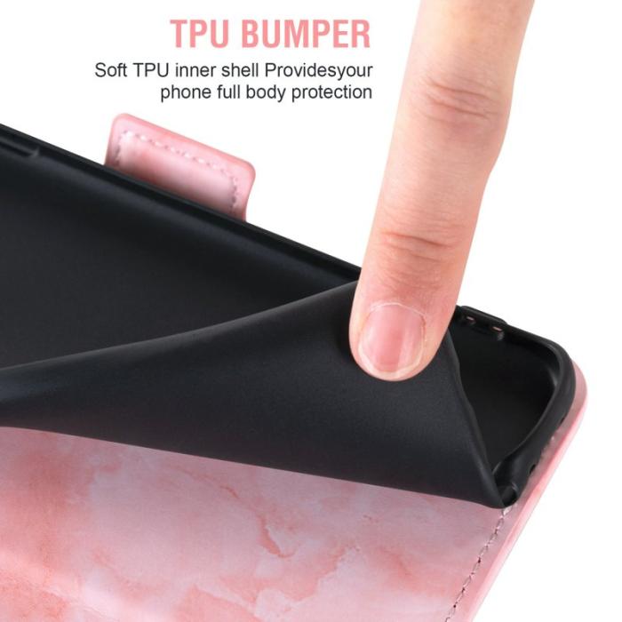 OEM - Samsung Galaxy S26 Ultra Fodral Äkta Läder Marmor - Rosa