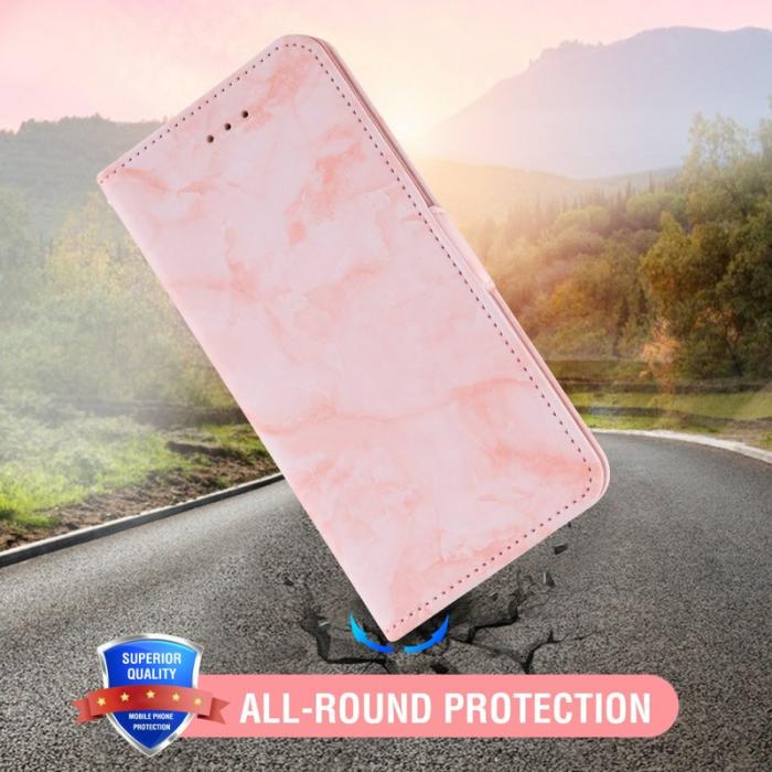 OEM - Samsung Galaxy S26 Ultra Fodral Äkta Läder Marmor - Rosa