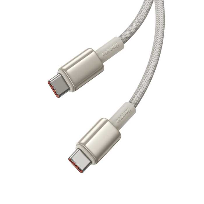 BASEUS - Baseus USB-C till USB-C kabel 100W 2m Tungsten Gold - Guld