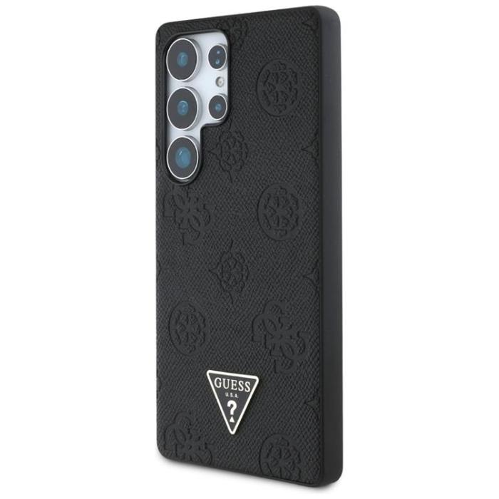 Guess - Guess Galaxy S25 Ultra Mobilskal MagSafe Grained Hot Stamp Peony - Svart