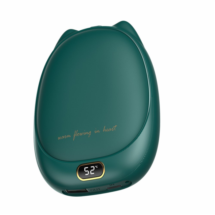 OEM - 2in1 Powerbank 10000mAh med Handvärmare och temperaturkontroll - Grön