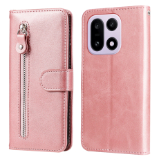 A-One Brand - OnePlus 15 5G Pl&aring;nboksfodral Zipper Pocket PU L&auml;der - Rosa