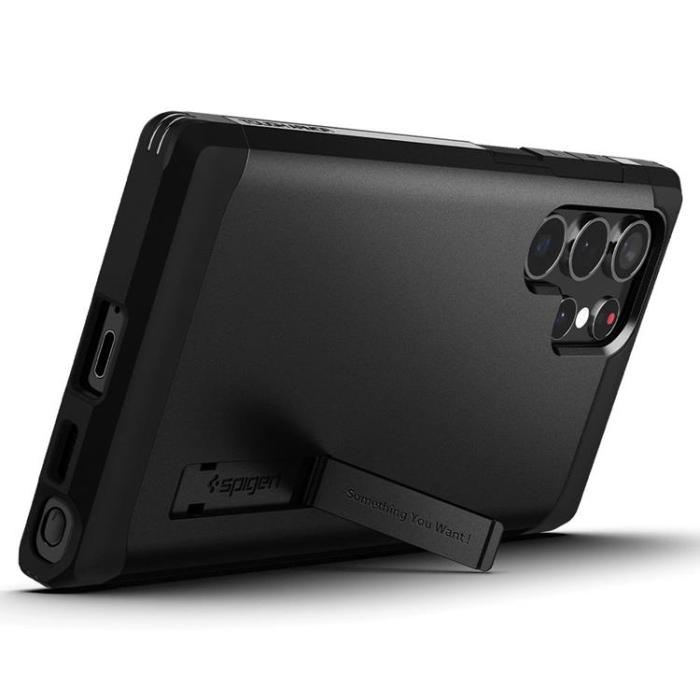 Spigen - Spigen Tough Armor Skal Galaxy S22 Ultra - Svart