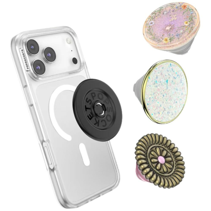 PopSockets - PopSockets PopTop Luxe Enamel Opal Mobilgrip och Stativ - Vit