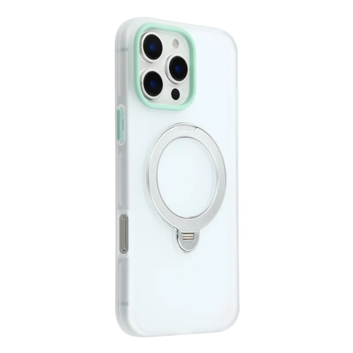 KIGC - KIGC iPhone 16 Pro Mobilskal Rotating Kickstand - Transparent