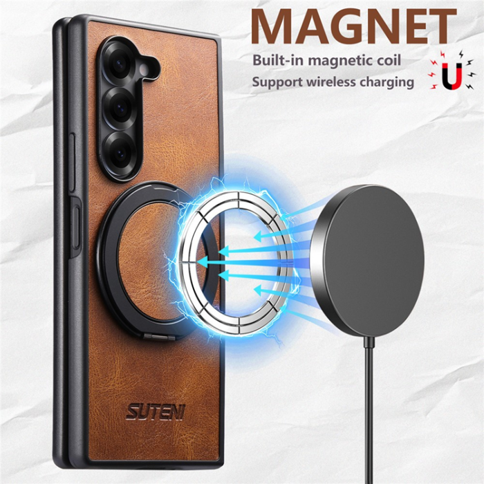 SUTENI - SUTENI Galaxy Z Fold 7 Mobilskal MagSafe G3 Waxy - Brun