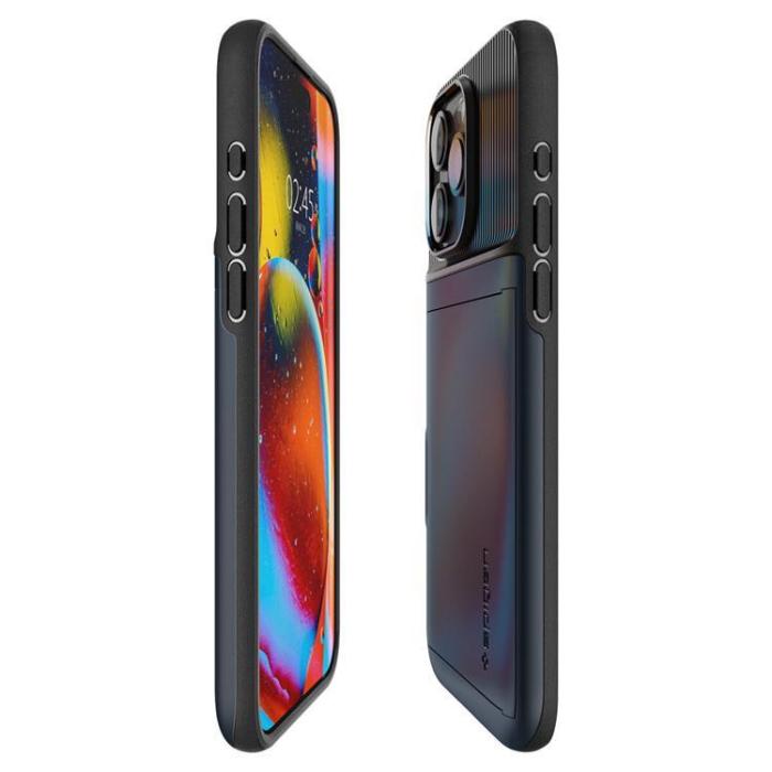 Spigen - Spigen iPhone 15 Pro Max Mobilskal Slim Armor CS - Blå