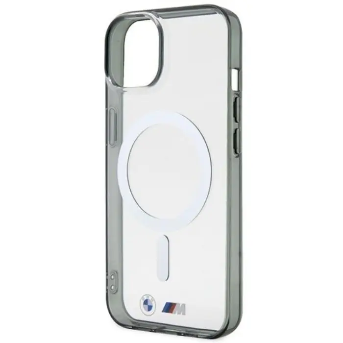 BMW - BMW iPhone 14 Plus Mobilskal Magsafe Silver Ring - Transparent