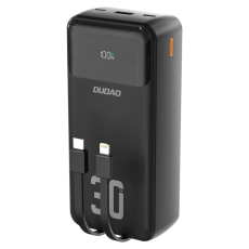 Dudao - Dudao Powerbank 30000mAh 22.5W PD med Kabel - Svart