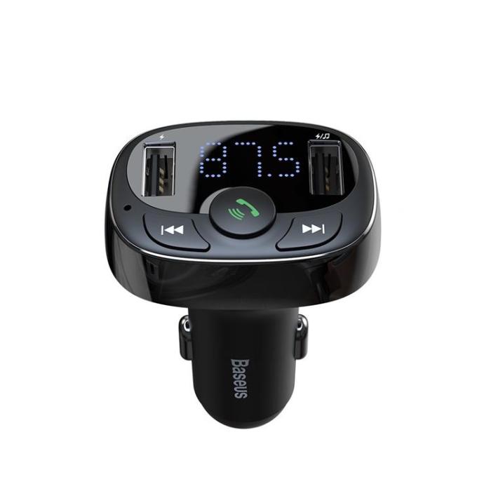 BASEUS - Baseus Billaddare Med Bluetooth Sändare - Svart