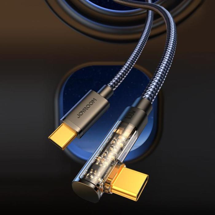 Joyroom - Joyroom Angled USB-C till USB-C kabel 100W 1.2m - Svart