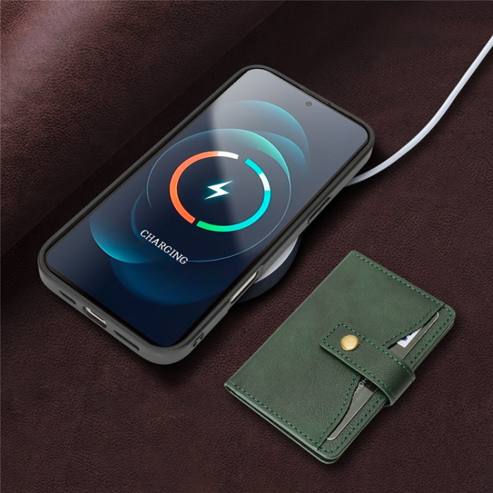 A-One Brand - iPhone 17 Mobilskal MagSafe Detachable Korthållare - Grön