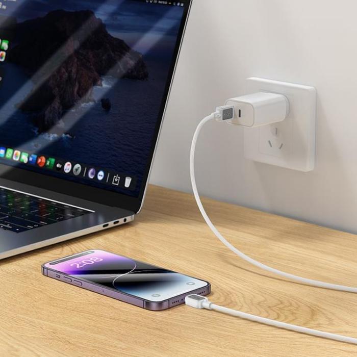 Hoco - Hoco USB-A - Lightning 2.4A Kabel 1m X108 - Vit