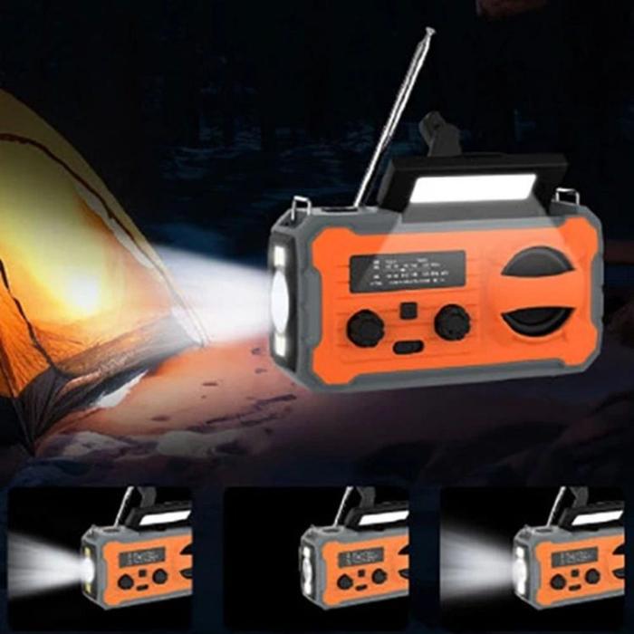 Pristar - Pristar Radio FM med Ficklampa 4000 mAh YX328 - Orange