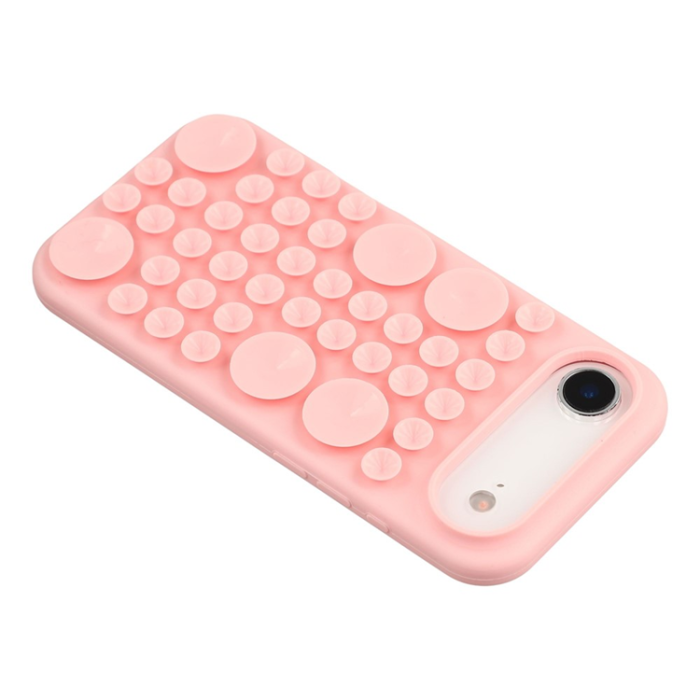 A-One Brand - Mobilskal till iPhone Air Sugkopp Silikon med Tygfoder - Rosa