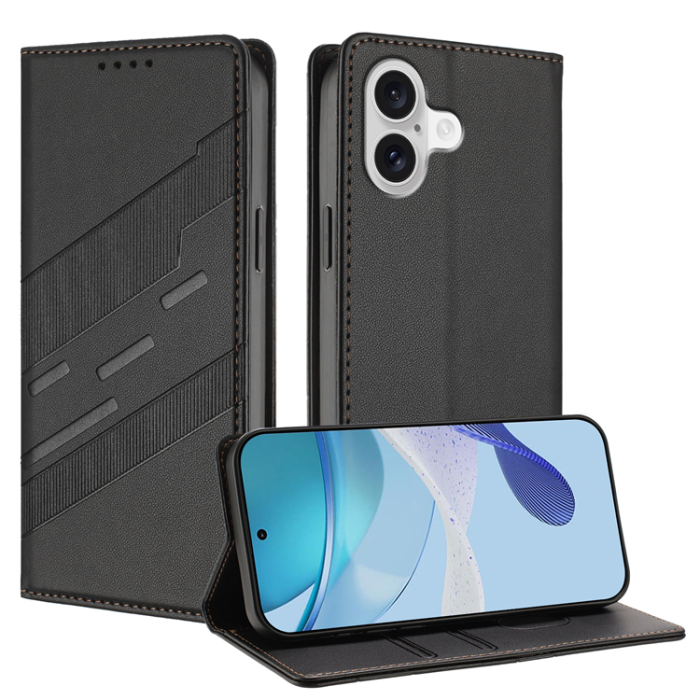 A-One Brand - iPhone 17 Plånboksfodral Punk Style Imprinted - Svart