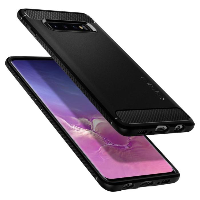 UTGATT4 - SPIGEN Rugged Armor Skal till Samsung Galaxy S10 - Svart
