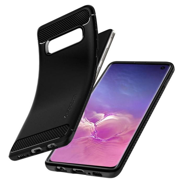 UTGATT4 - SPIGEN Rugged Armor Skal till Samsung Galaxy S10 - Svart