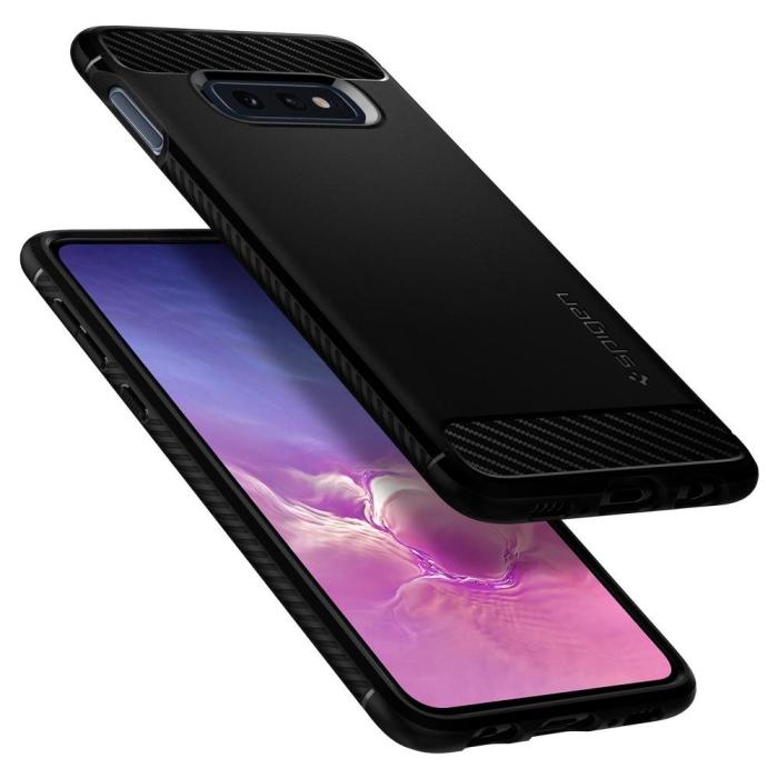 UTGATT4 - SPIGEN Rugged Armor Skal till Samsung Galaxy S10E - Svart