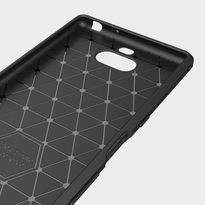 OEM - Carbon Brushed Mobilskal till Sony Xperia 10 Plus - Svart