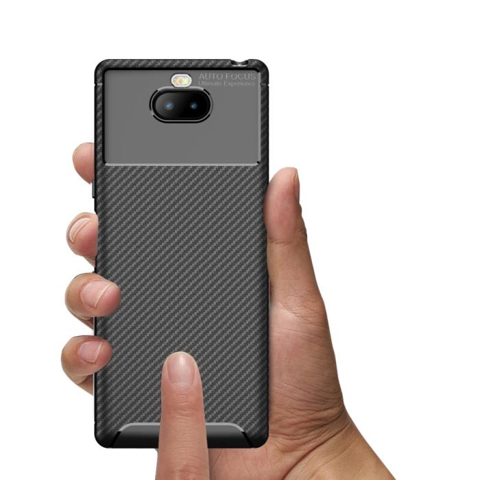 OEM - Full Carbon Mobilskal till Sony Xperia 10 - Blå