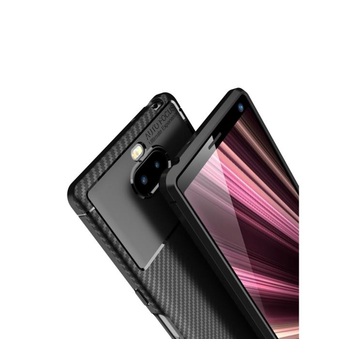 OEM - Full Carbon Mobilskal till Sony Xperia 10 - Blå