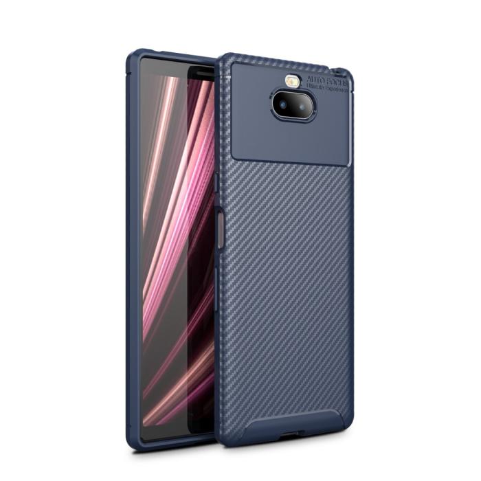 OEM - Full Carbon Mobilskal till Sony Xperia 10 - Blå