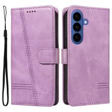OEM - T-Shape Samsung Galaxy S26 Plus Pl&aring;nboksfodral Konstl&auml;der St&auml;ll - Lila
