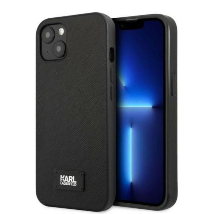 KARL LAGERFELD - Karl Lagerfeld iPhone 13 mini Skal Saffiano Plaque - Svart