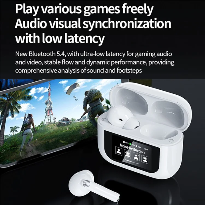 A-One Brand - In-Ear Hörlurar Bluetooth med Pekskärm YW07 - Vit