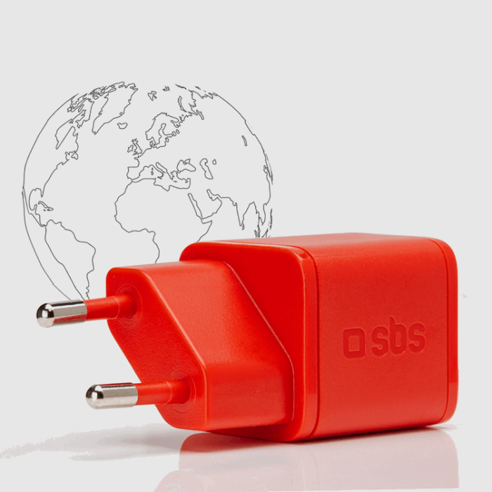 SBS - SBS Snabbladdare 20W GaN Power Delivery - Röd