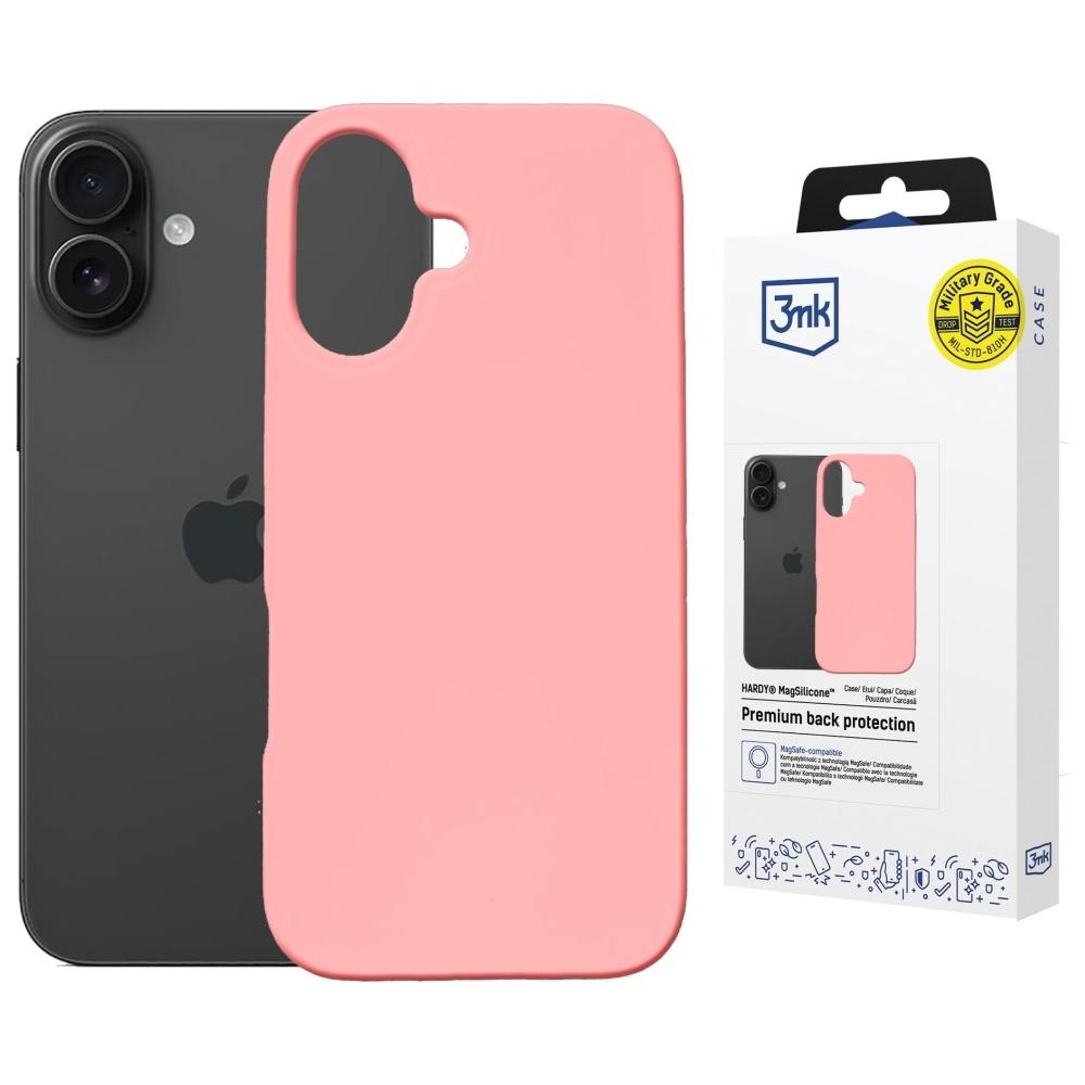 3MK Mobilskal till iPhone 16 MagSafe Silikon Hardy - Rosa