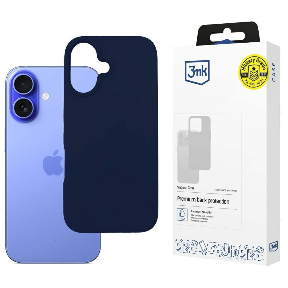 3MK Mobilskal till iPhone 16 Plus 6.7 Silikon - Marinblå