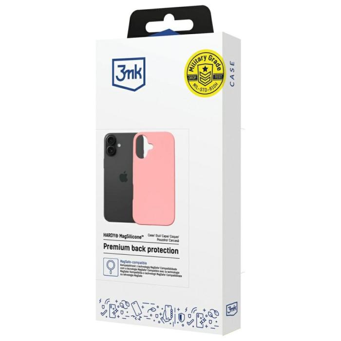 3MK - 3MK iPhone 16 Mobilskal MagSafe Silikon Hardy - Rosa