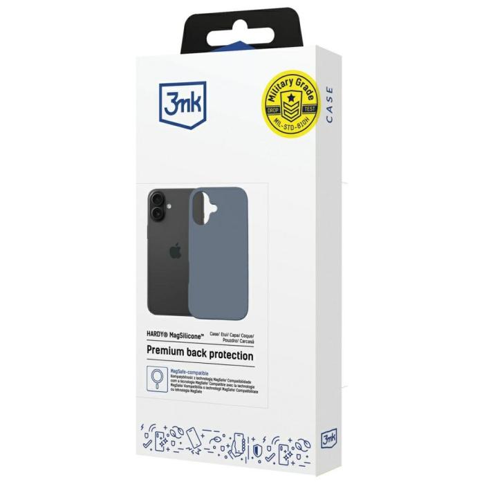 3MK - 3MK iPhone 16 Mobilskal MagSafe Silikon Hardy - Ultramarin
