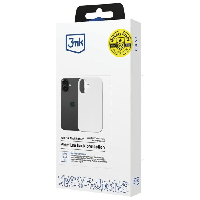 3MK - 3MK iPhone 16 Mobilskal MagSafe Silikon Hardy - Vit