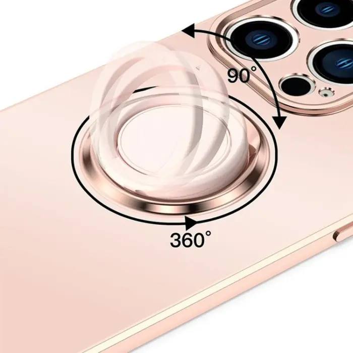 OEM - iPhone 14 Plus Skal Ringhållare Electroplating Kickstand - Svart