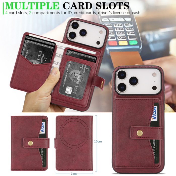 A-One Brand - iPhone 17 Pro Max Mobilskal MagSafe Detachable Korthållare