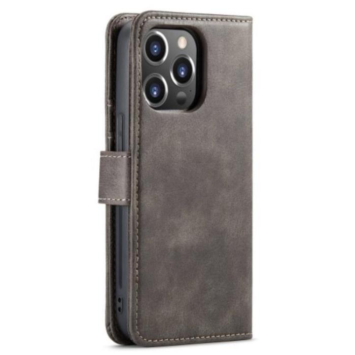 DG.MING - DG.MING iPhone 14 Pro Plånboksfodral Split Detachable Flip - Grå