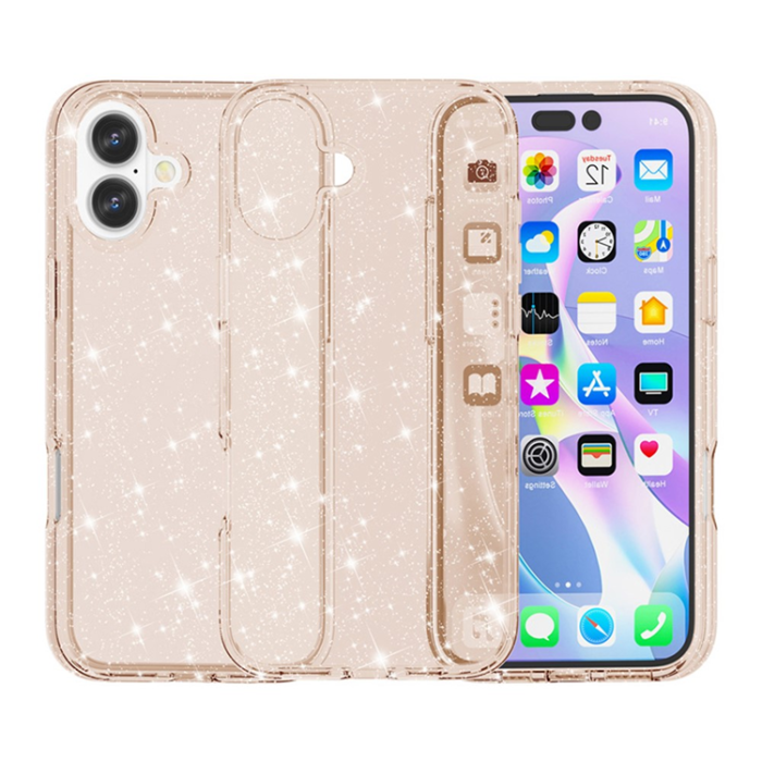 A-One Brand - iPhone 17 Mobilskal Glittrande Puderglitter - Guld