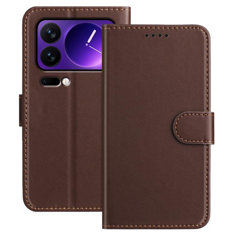 Xiaomi 17 Pro Plånboksfodral Solid Color Anti Drop - Brun | 2353 | AlltMobil