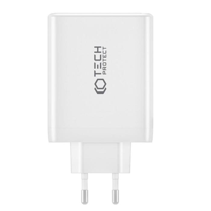 Tech-Protect - Tech-Protect 4-Port Väggladdare 3x USB-C/1x USB-A PD100W - Vit